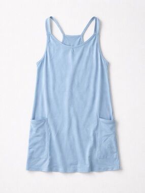 Light Blue Romper, Tennis  Dress with Pockets, XL